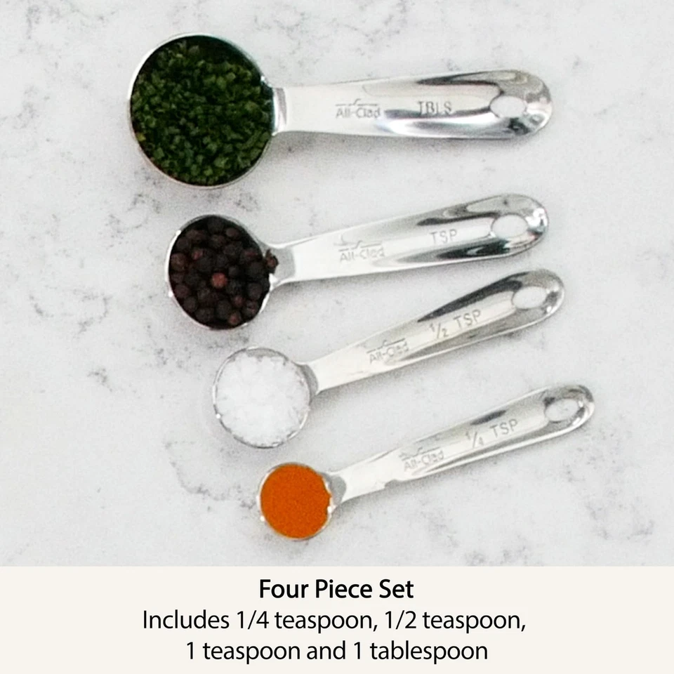 All-Clad 59918 Stainless Steel Measuring Spoon Set, 4-Piece, Silver - Image 3 of 4