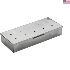 Smoker Box for Gas Grills -  Stainless Steel with Fire Prevention Design