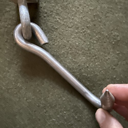 Vintage Philadelphia Tramrail Co. ROLLER GANCIO CARNE resistente USA bello! - Foto 4 di 17