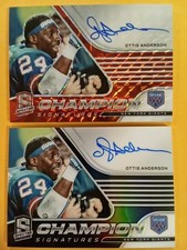 Ottis Anderson Auto 2021 Panini Spectra Neon Orange #3/10 PLUS Blue Auto #53/125
