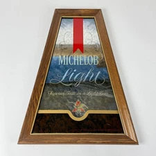 Vintage Michelob Light Bar Beer Mirror Sign Decor 14x20 Vintage Bar Decor Gift