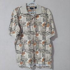 Izod Men's Tropical Floral Print Collared Polo Shirt Size Small