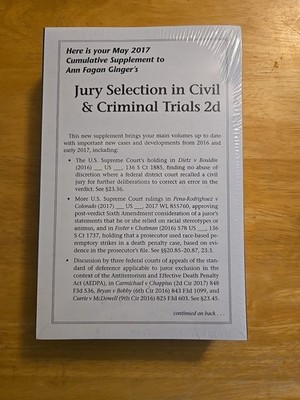 Jury selection in civil and criminal trials 2d Supp Vol 1 &2 by Ann Fagan Ginger