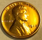 1922 Plain NO D Lincoln Cent Die Pair # 2 AU / BU RED