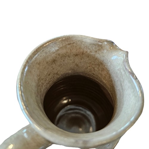 Brocca ceramica Vallauris ceramica La Roue crema smaltata francese neutra alta 6" - Foto 9 di 15