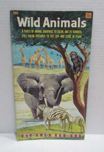 LIBRO STICKUM LITTLE GOLDEN FUNTIME 1960 ANIMALES SALVAJES GF162 SIN USAR SIN CORTAR NOS