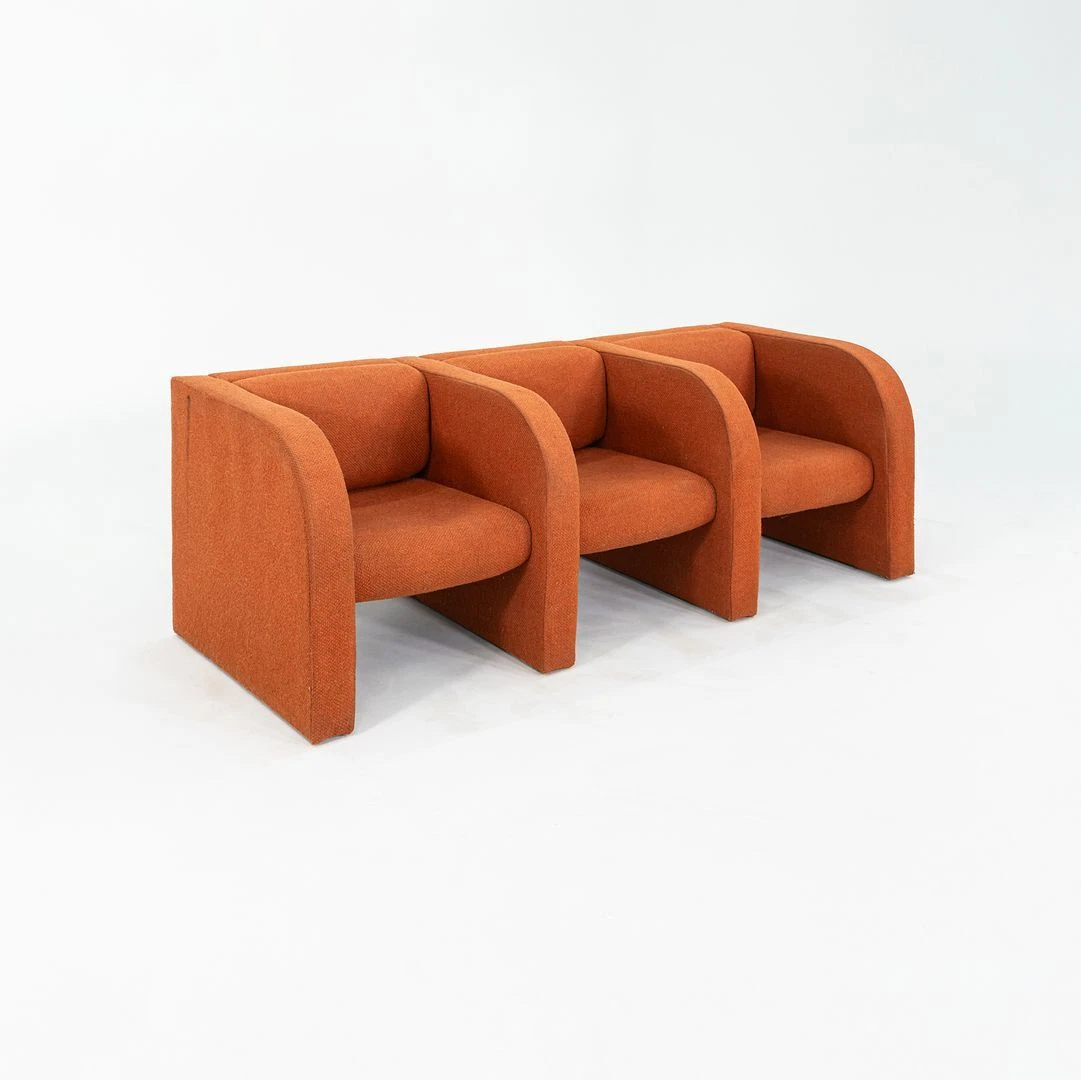 1970s Frank Majore for Pace Collection Sculpture Three Seat Sofa in Orange