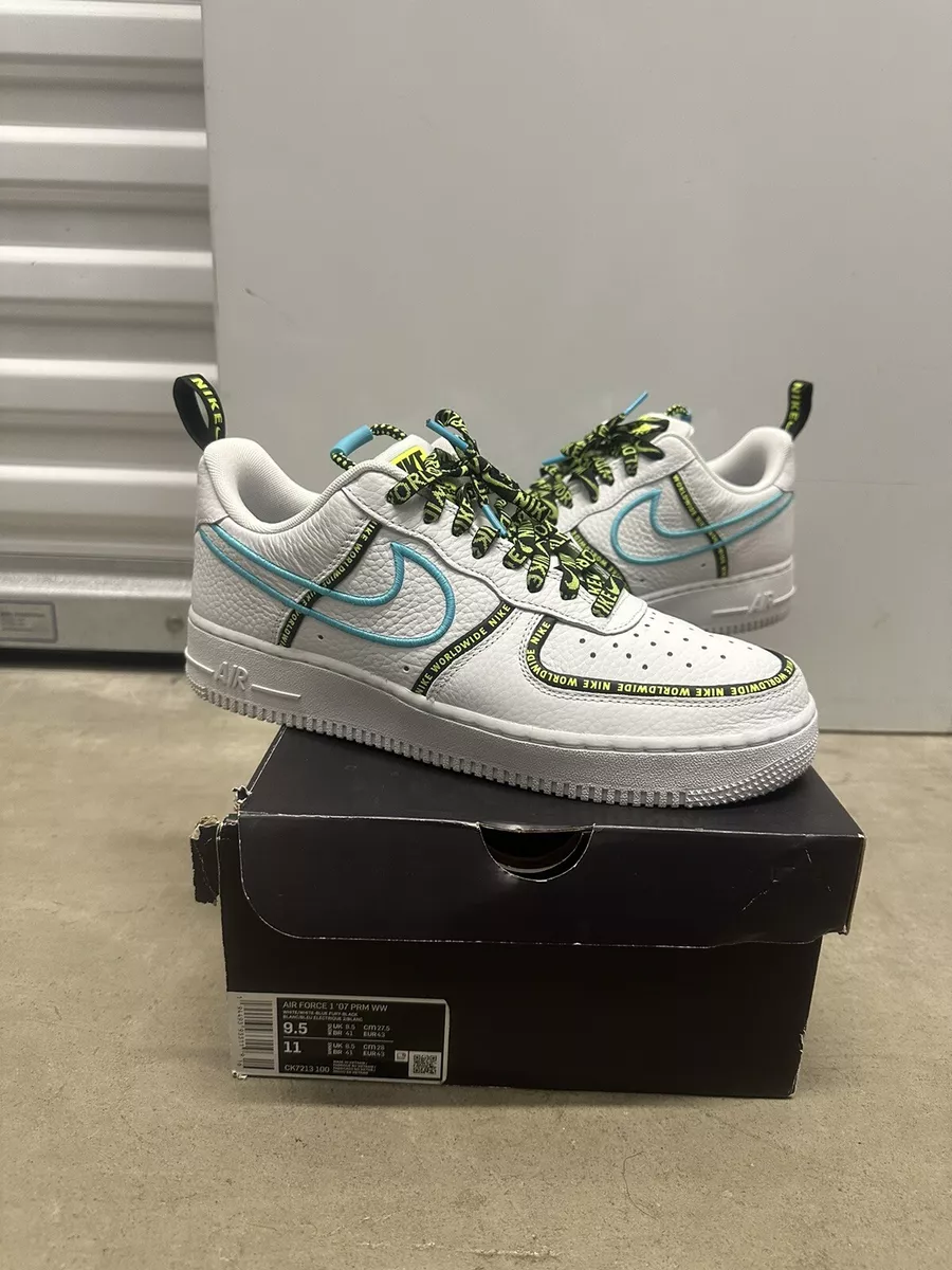 Nike Air Force 1 07 Worldwide White Blue Fury