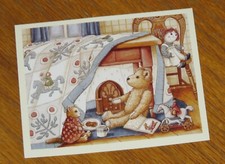 Nita Showers Art - Under Teddy's Quilt - Vintage 1994 Lang Note Card 4ct