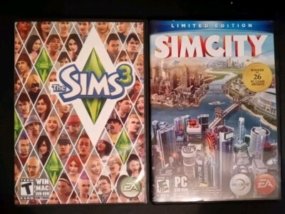 The Sims 3 (PC, 2009) Game Complete w/ Manual [DVD-ROM Win/Mac] + Sim City LMTD