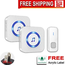 LIKEPAI 1 Button call 2 Indoor Ringer Receivers,Free Shipping, Cordless Doorbell
