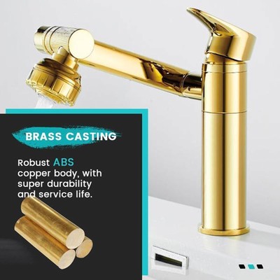 Universal 360 Degree Swivel Basin Faucet Rotation Hot Cold Tap Water Single Hole