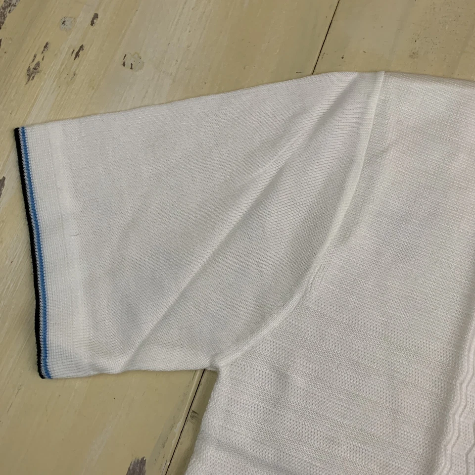 CEZARS - Vtg 60s-70s NEW DEADSTOCK White Acrylic Rockabilly Shirt, Mens MEDIUM - Изображение 4 из 4