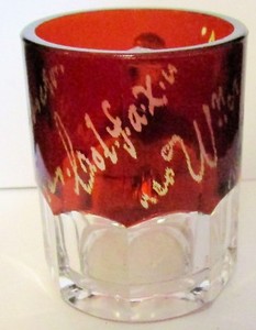 1908 Colfax Washington EAPG Cranberry Flash Souvenir Miniature Mug "Gladys"