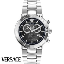 Versace VEPY00520 Urban Mystique Chrono black silver Steel Men's Watch NEW