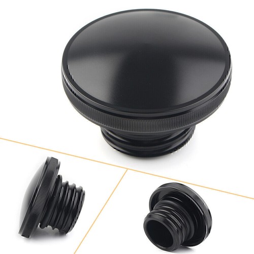 Right-hand Tank Thread Vented Gas Cap Fuel Smooth Black Fit For Harley Sportster - Picture 2 of 11