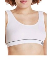 NEW WOMEN SIZE MEDIUM HANES ORIGINALS RIB SCOOP CROP COMFORTFLEX FIT BRALETTE