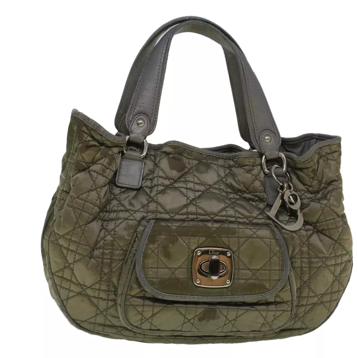 Sac à main Christian Dior Canage nylon gris authentique bs9378