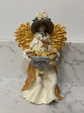 Enesco Angel Figurine Basket Stars Hope Love Joy 1999 Cathy Koziol Christmas  b6