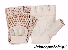 LEATHER MESH GYM WEIGHT TRAINING FITNESS POWER LIFTING CYCLING WHEELCHAIR GLOVES