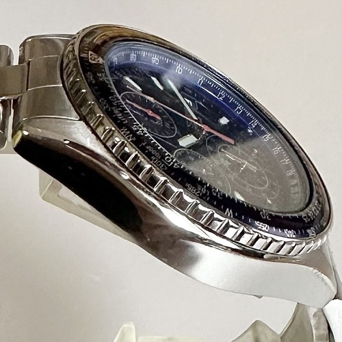 Seiko 7T92-0CF0 Flightmaster Pilot Chronograph Vintage Uhr Herren blaues Zifferblatt - Bild 4 von 10