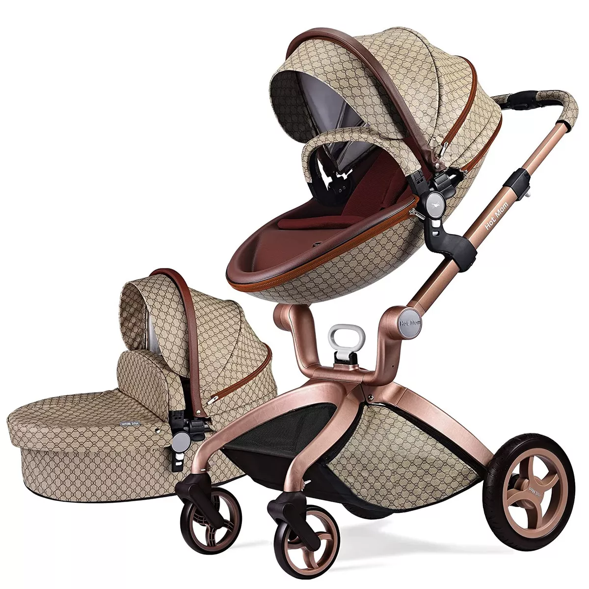 Hot mom pushchair 2018 3 in 1 travel system with 360 rotation function grey cheap