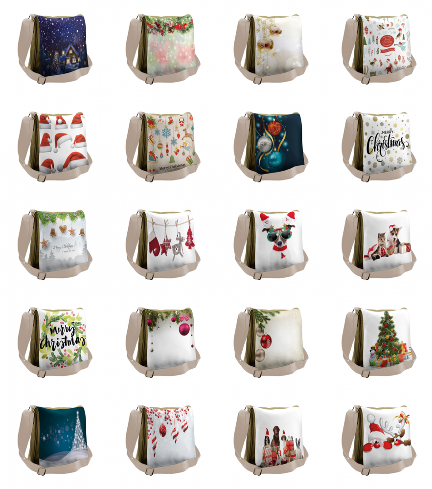 Ambesonne Xmas Snow Messenger Bag with Shoulder Strap Unisex Cross-body