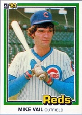 1981 Donruss #554 Mike Vail Cincinnati Reds