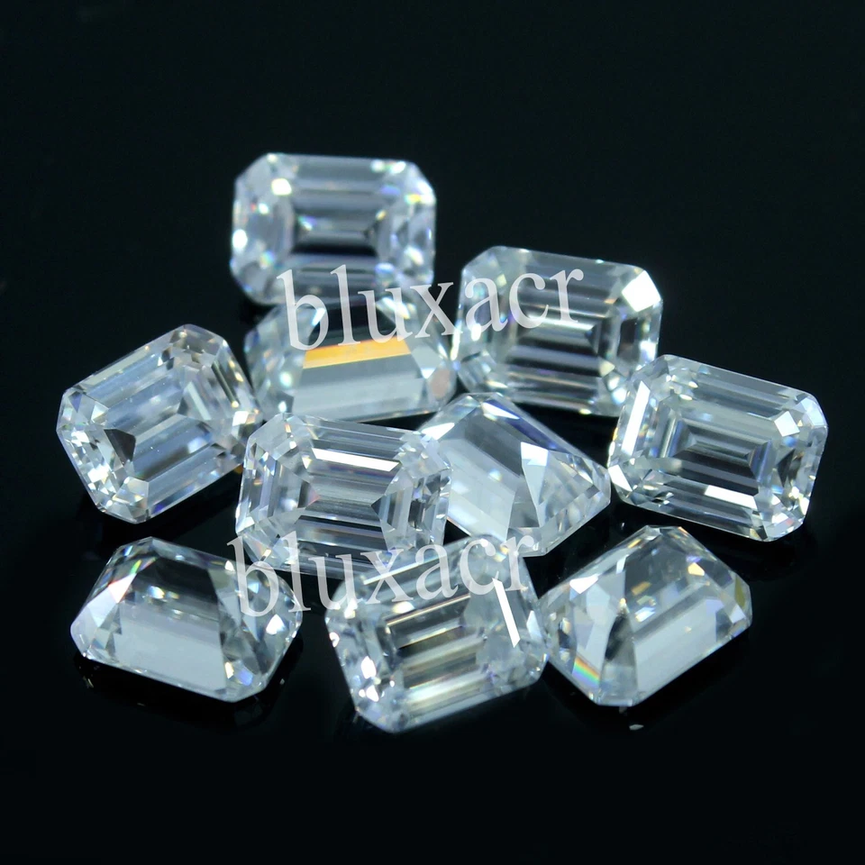 Лот из 10 сертифицированных натуральных бриллиантов цвета D VVS1 превосходной огранки 4x3 мм изумруд - Изображение 4 из 4