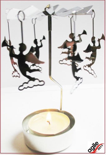 Teelichthalter-KARUSSELL-Weihnachten-Advent-Dekoration-Geschenk-Metall-NEU - Bild 4 von 12