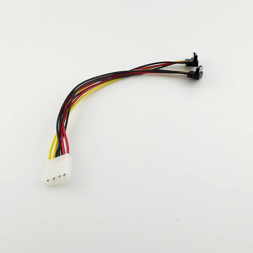 100x IDE Male 4Pin Molex to 2xSATA Splitter Female Angle HDD Power Adapter Cable - Image 2 of 4