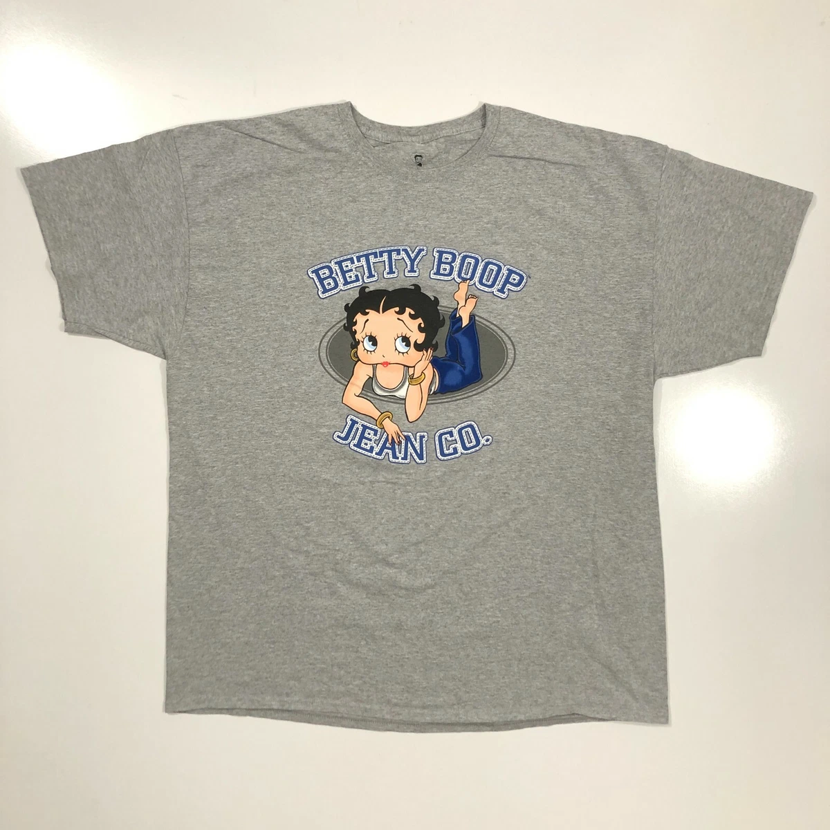 Betty Boop Jeans Co 2016 Gray Short Sleeve Shirt Mens 2XL eBay
