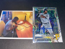 Liover Peguero Pirates Auto Signed 2021 Bowman Sparkle Chrome Refractor 215/299