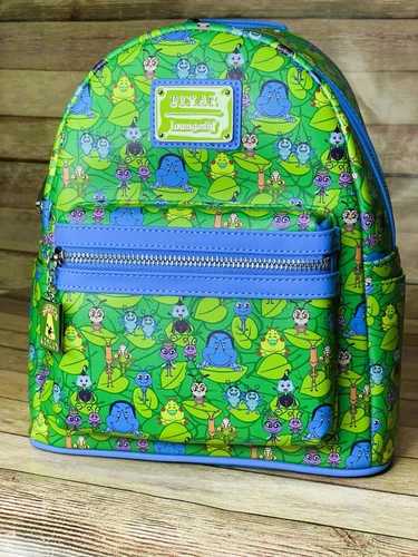 Loungefly Disney Pixar A Bug’s Life Mini Backpack Green Bugs NEW Exclusive