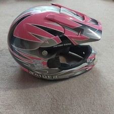 Casco de carreras Raider MX-2 extra grande rosa deportivo eléctrico motocross 2008 DOT A-635