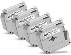 4PK PT-M95 Fits Brother P-touch 12MM Label Tape M-K231 MK231 M231 Black on White
