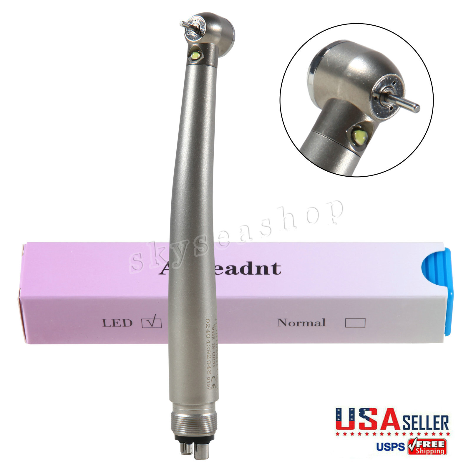 KAV Style Dental Fiber Optic High Speed Turbine Handpiece LED E-generator 4Hole