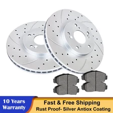 Fit Honda Accord Civic Element ILX 282mm Front Drilled Rotors Ceramic Brake Pads