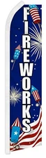 Fireworks Patriotic Advertising 2.5'x11.5' Super-Knit Poly Super Flag Banner