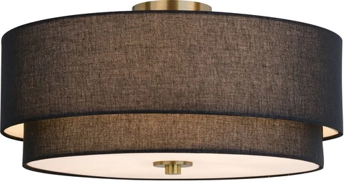 Vaxcel Lighting C0308 4 Light 21"W Flush Mount Drum Ceiling - Brass - Picture 1 of 10