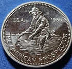 A 1986 Engelhard American Prospector 1oz .999 Fine Silver Round BU