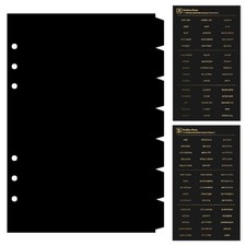 A5 Binder Dividers, 6 Hole Punch Plastic Tabs...