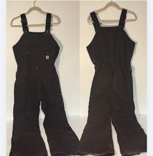 Babero aislado de madera silvestre de lona Carhartt Duck marrón oscuro 8 x 32 para mujer