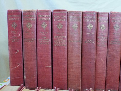 Antik Die Romane & Erzählungen/Briefe von Robert Louis Stevenson 24 Bände 1918 - Bild 2 von 11