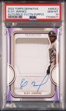 2022 Topps Definitive Relic Eloy Jimenez #ARCEJ Auto Relic Purple 03/10 PSA 10