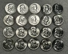 1959 CH BU FRANKLIN HALF DOLLAR ROLL / 20 COINS - SHARP ORIGINAL ROLL