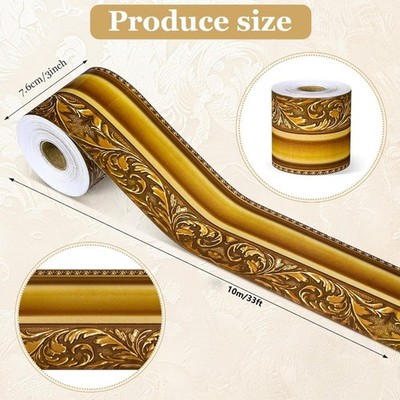3D Tapetenrahmen einfach anzubringen praktisches PET Material Retro Gold Bordür