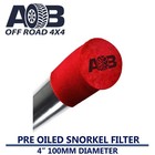 RED AOB Pre Oiled Snorkel Sock Pre Filter Cleaner 4" 100mm Ram Head cover air...