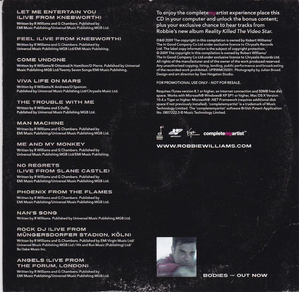 ROBBIE WILLIAMS Songbook ( THE MAIL ON SUNDAY Newspaper CD ) incl. Live Tracks - Bild 2 von 3