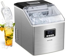 Countertop Ice Maker Machine 2.2L Stainless Steel 20kg/24h Self Cleaning Silver